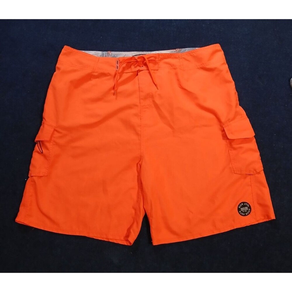Ron Jon Surf Shop Men's Swimming Trunks Bright Orange, Secure Pockets 44 NWOT